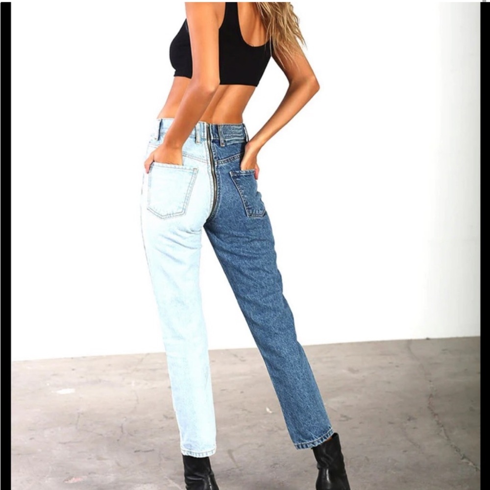 Revice split colored full zippered denim jeans size 26